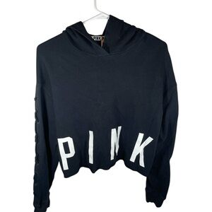 Victoria's Secret PINK Black and White Cropped Hoodie